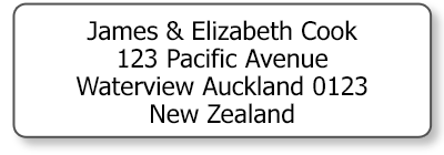 black text return address labels